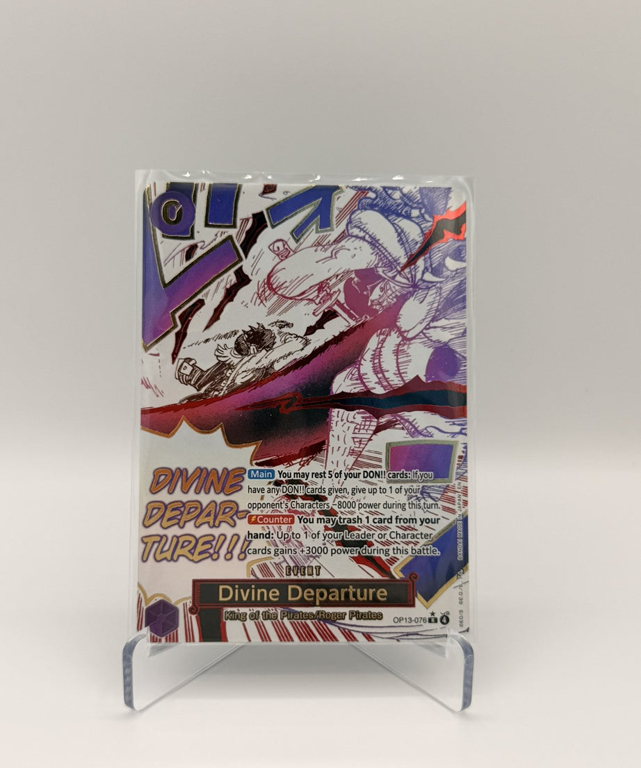 Divine Departure — OP13-076 Event Alternate Art, Carrying On His Will (Raw, Near Mint)