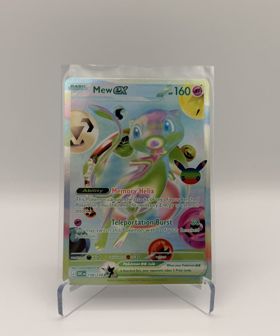 Mew ex — 30th Celebration #158/128 Secret Rare (Raw, Near Mint)