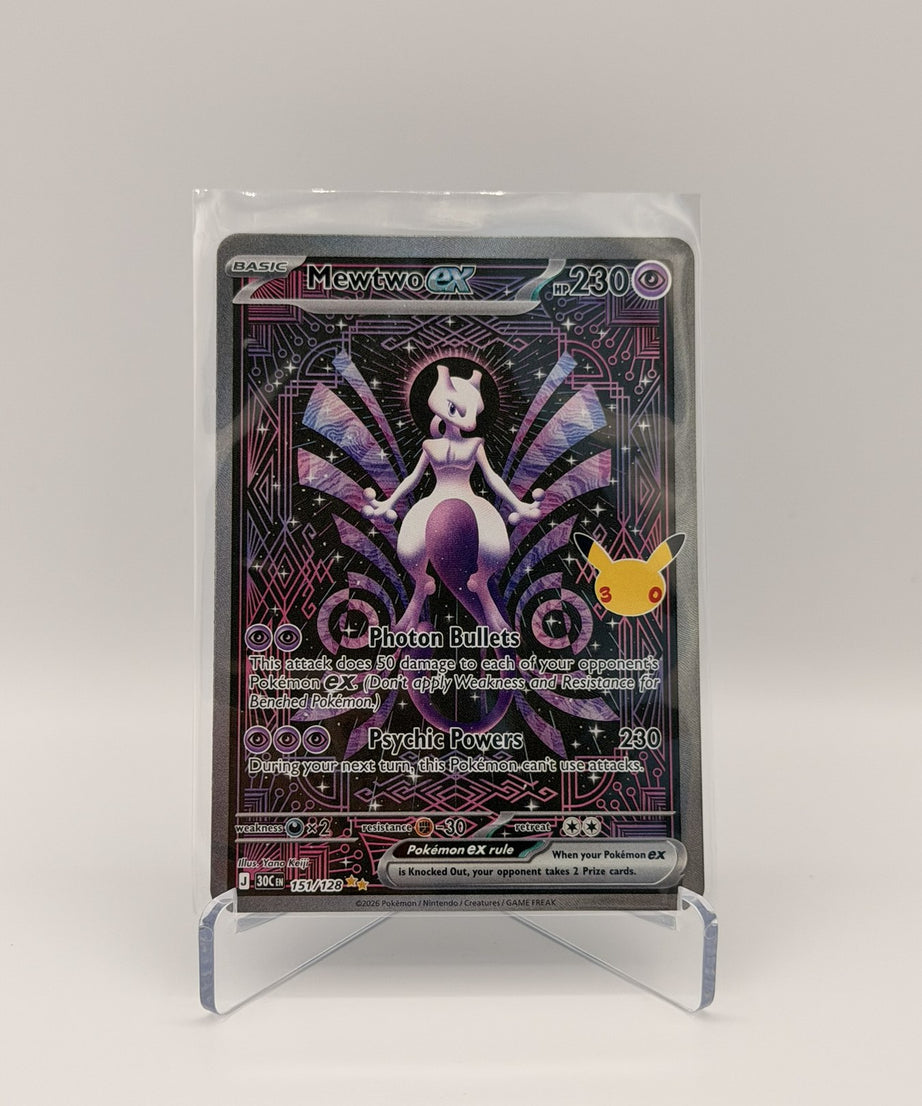 Mewtwo ex — 30th Celebration #151/128 Special Illustration Rare (Raw, Near Mint)
